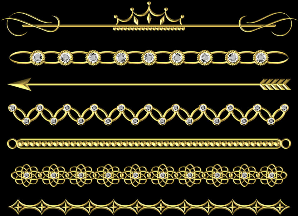 Elegant Golden Decorative Borders Set