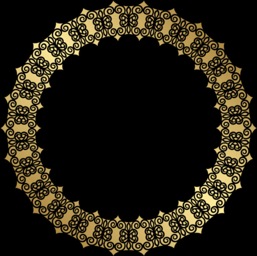 Elegant Golden Floral Border