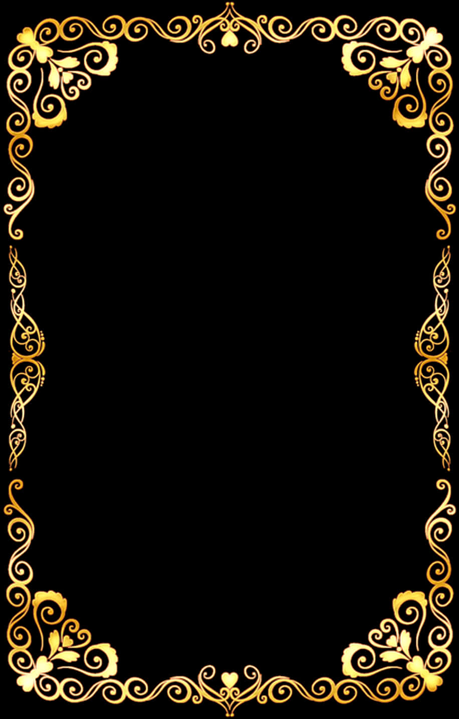 Elegant Golden Floral Frame