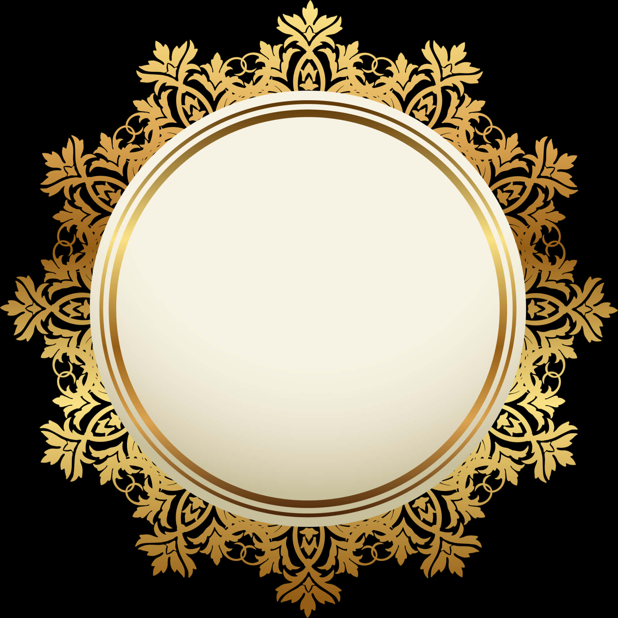 Elegant Golden Floral Frame