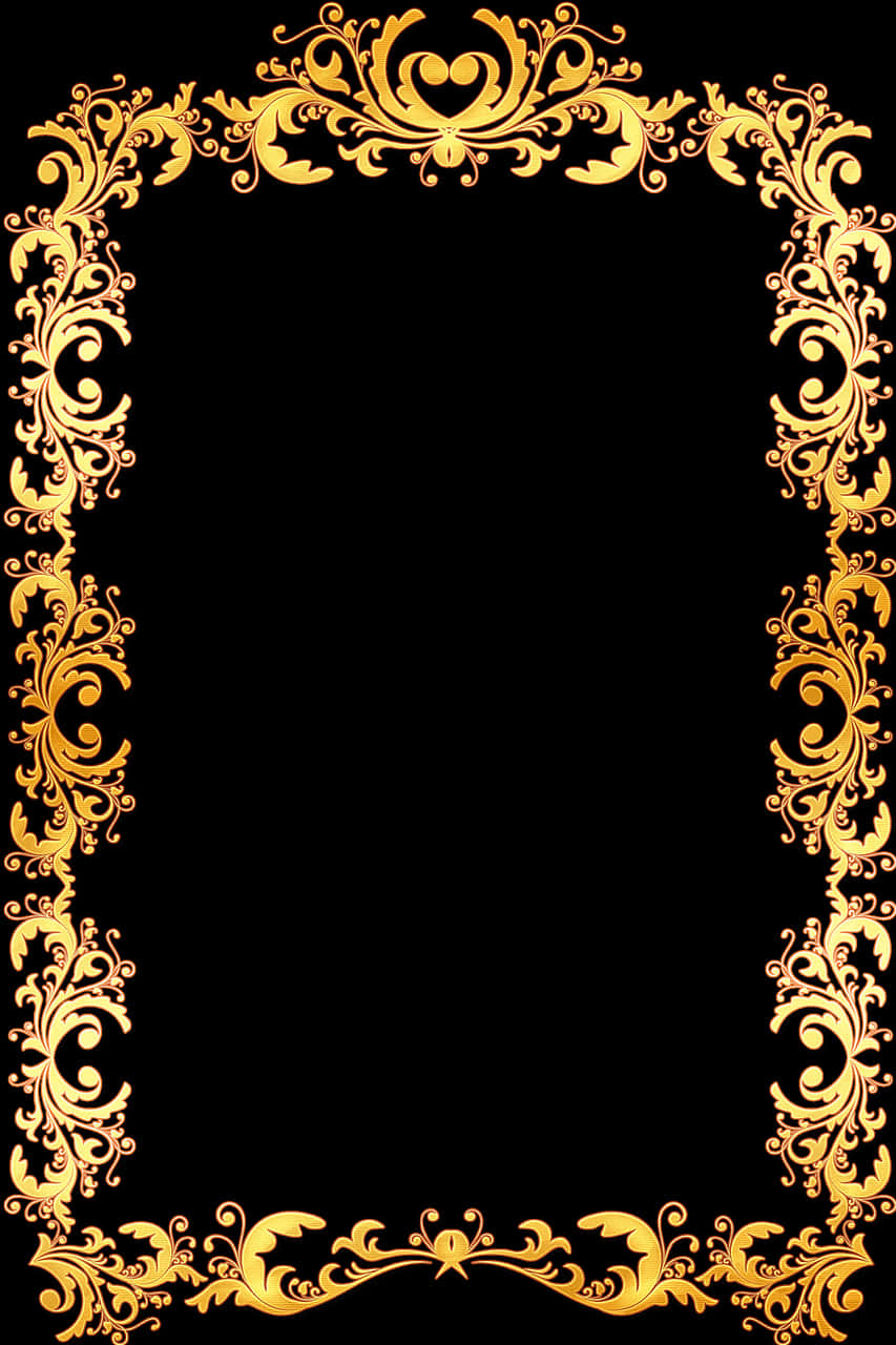 Elegant Golden Floral Frame