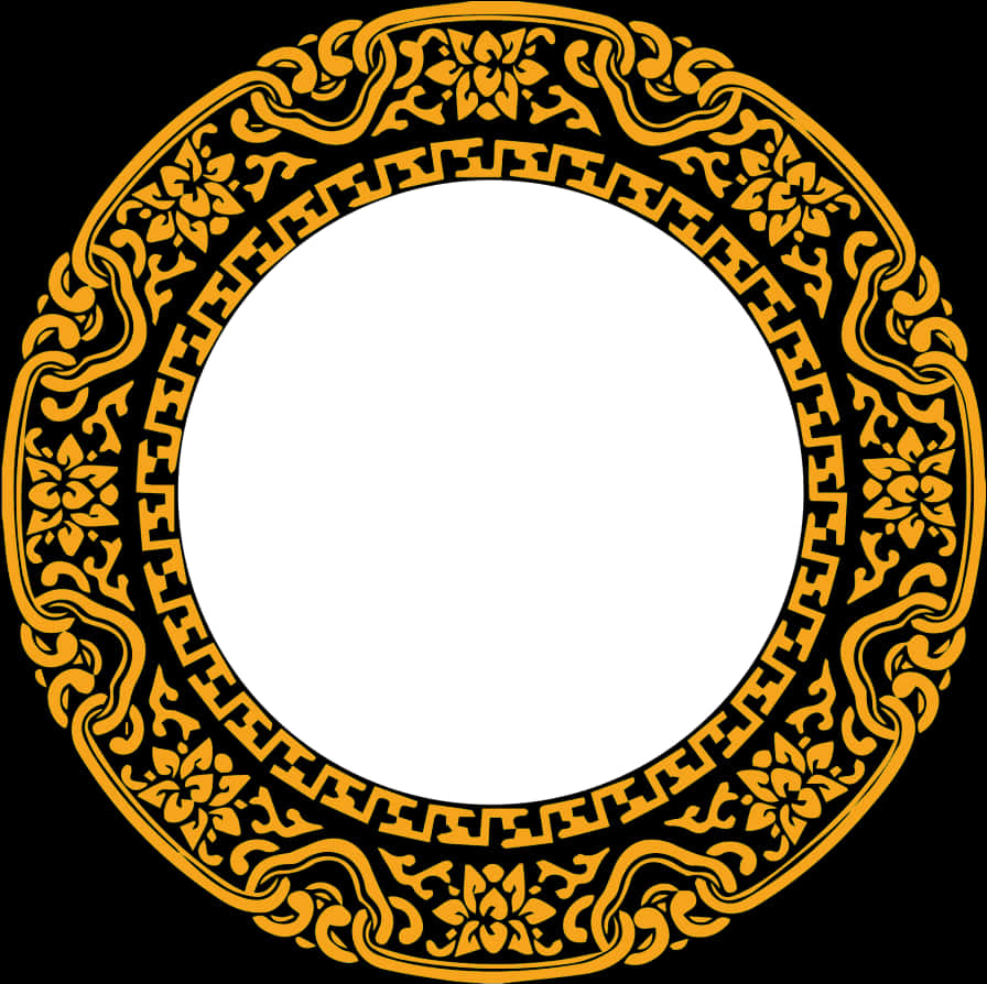 Elegant Golden Floral Frame