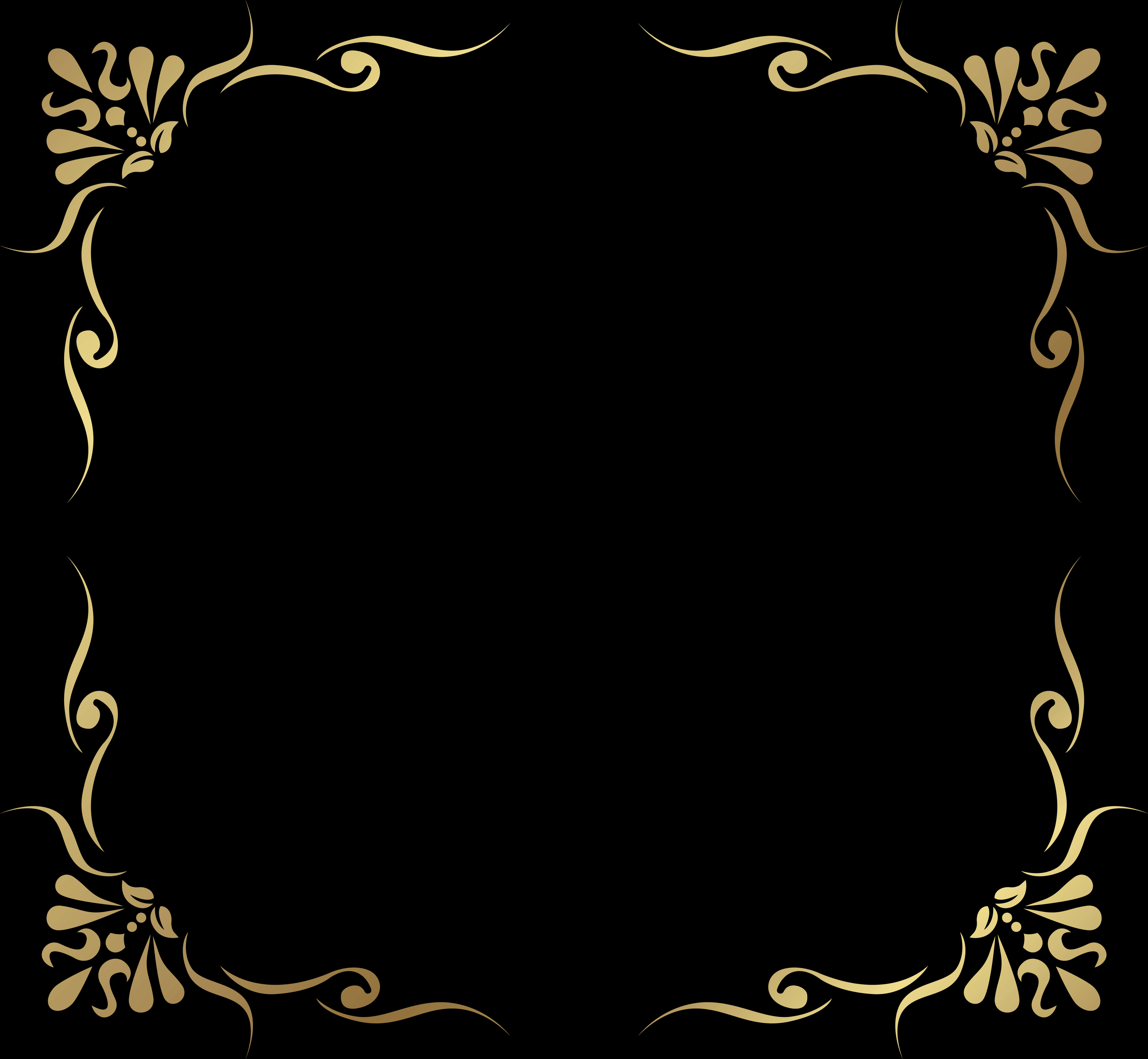 Elegant Golden Floral Frame