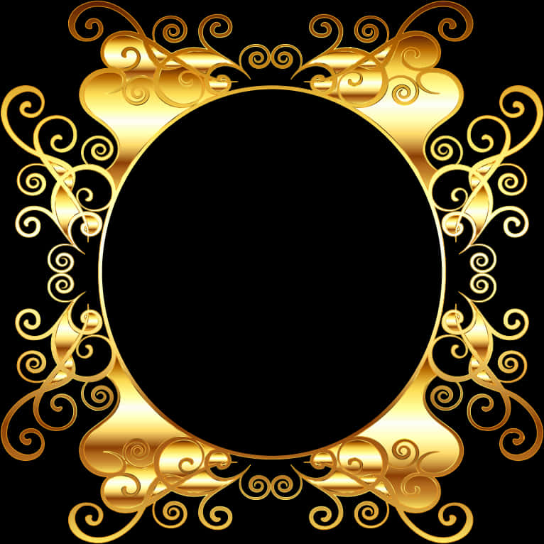 Elegant Golden Floral Frame