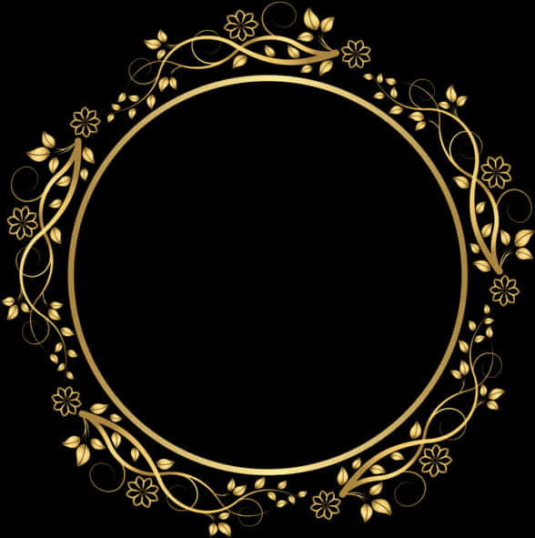 Elegant Golden Floral Frame