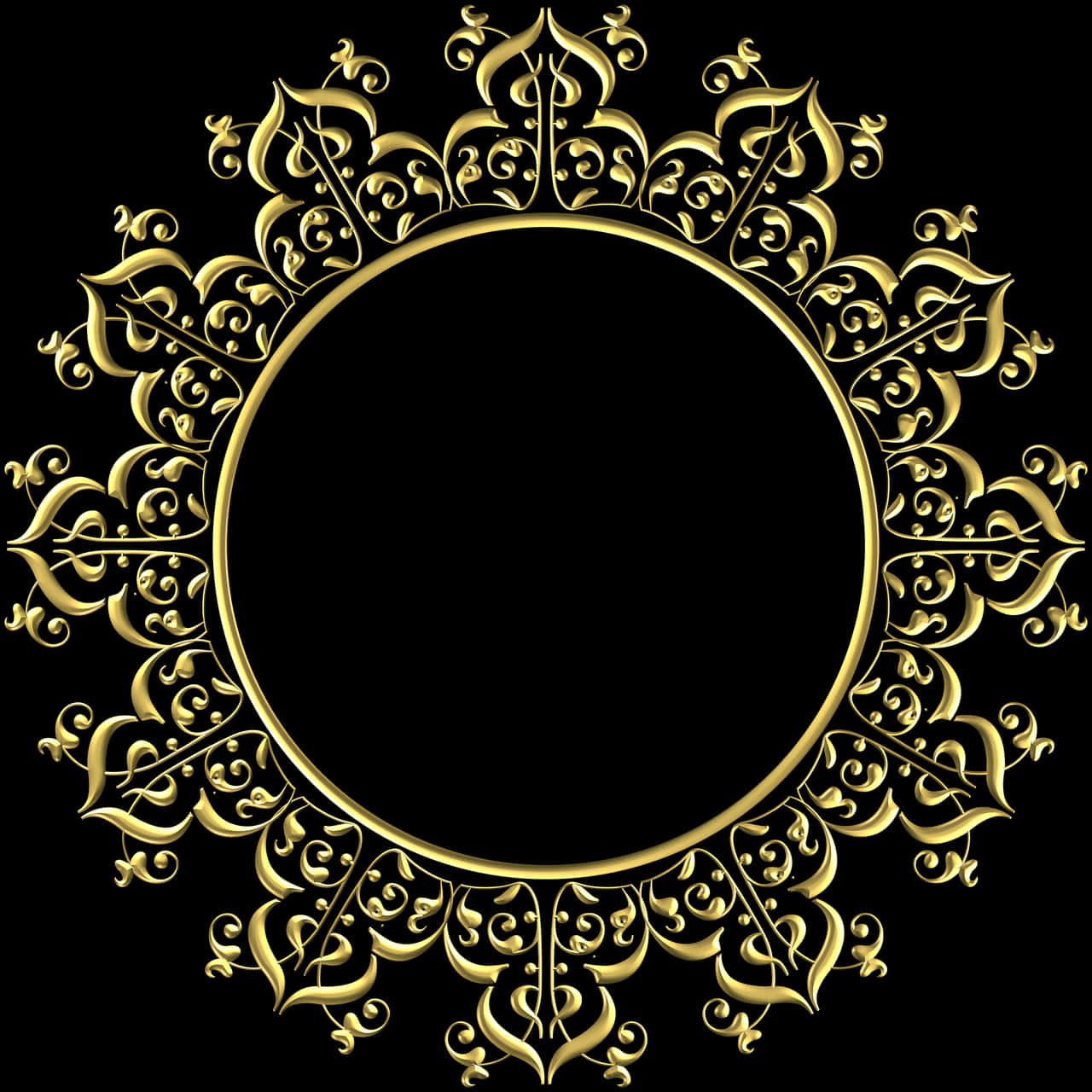 Elegant Golden Floral Frame