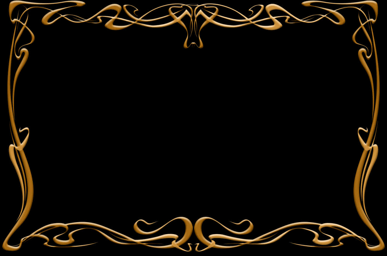 Elegant Golden Frameon Black Background