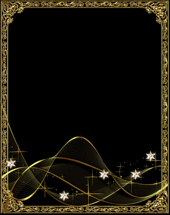 Elegant Golden Framewith Sparkles