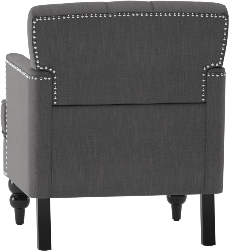 Elegant Gray Club Chairwith Nailhead Trim