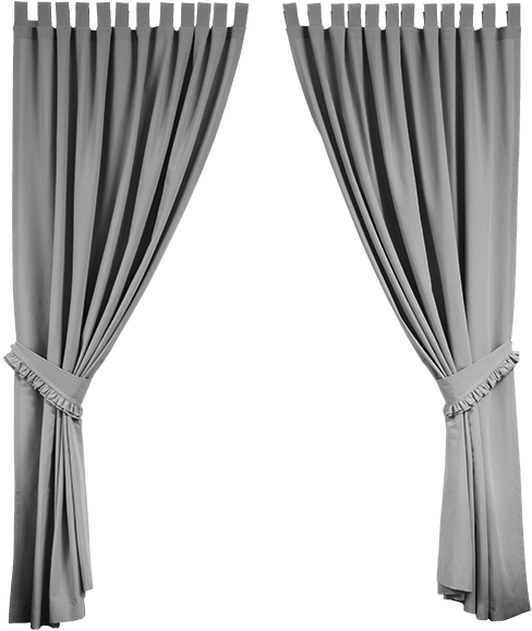 Elegant Gray Curtains Tied Back