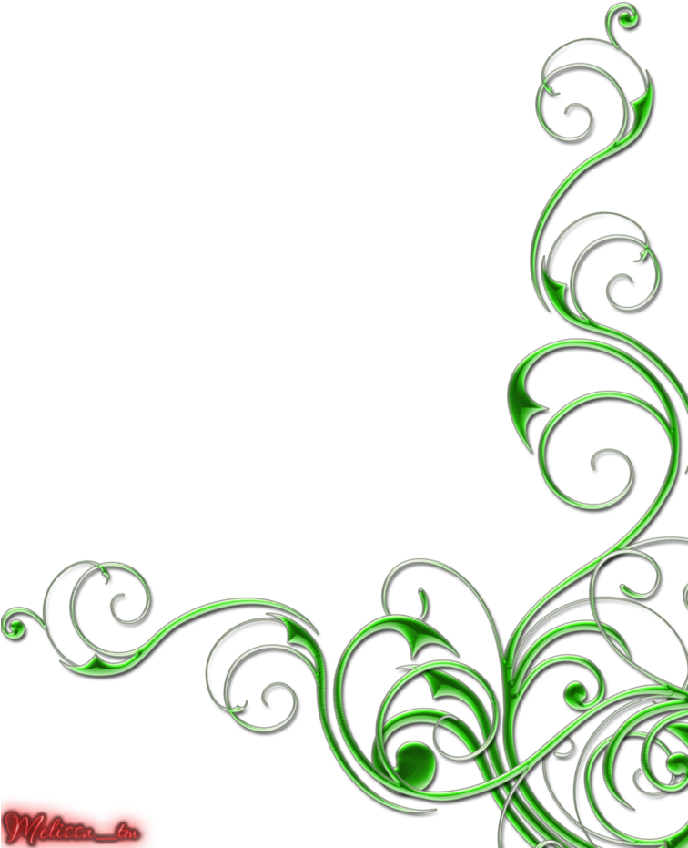 Elegant Green Floral Border Design