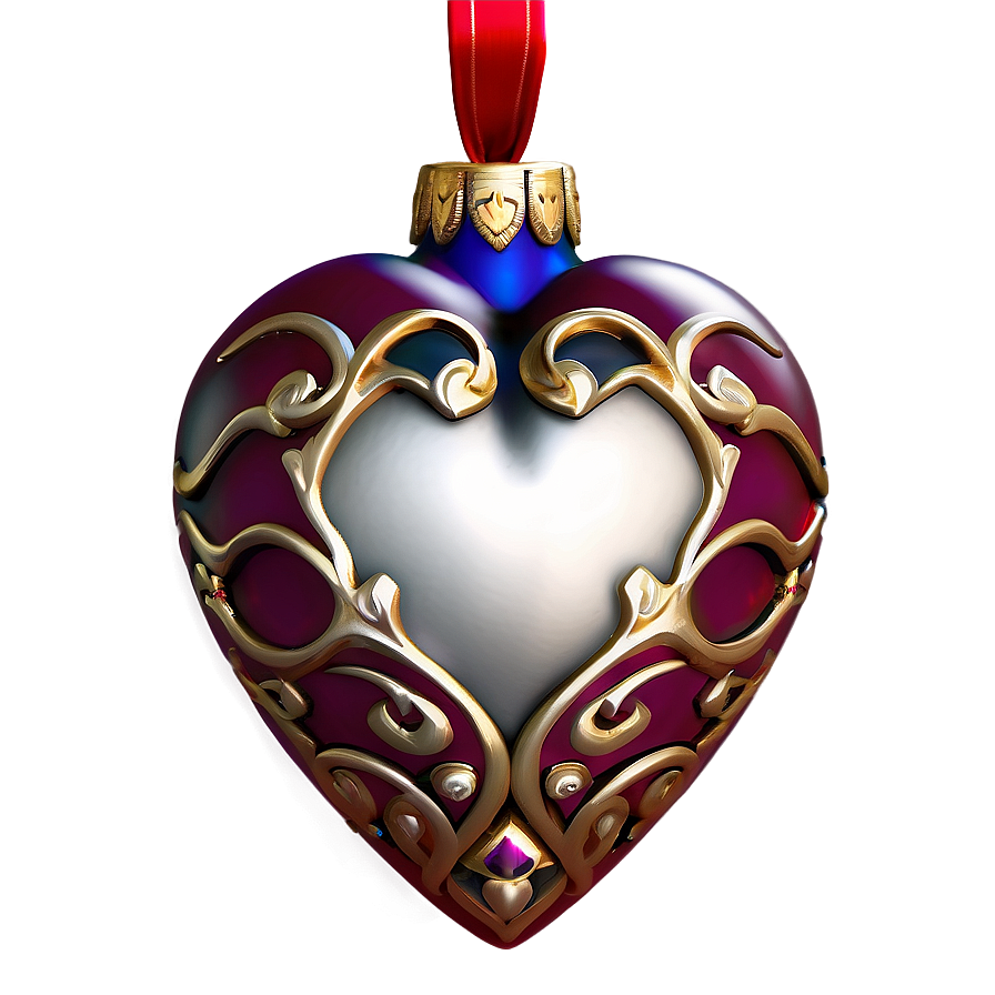 Elegant Heart Ornament Png 06202024