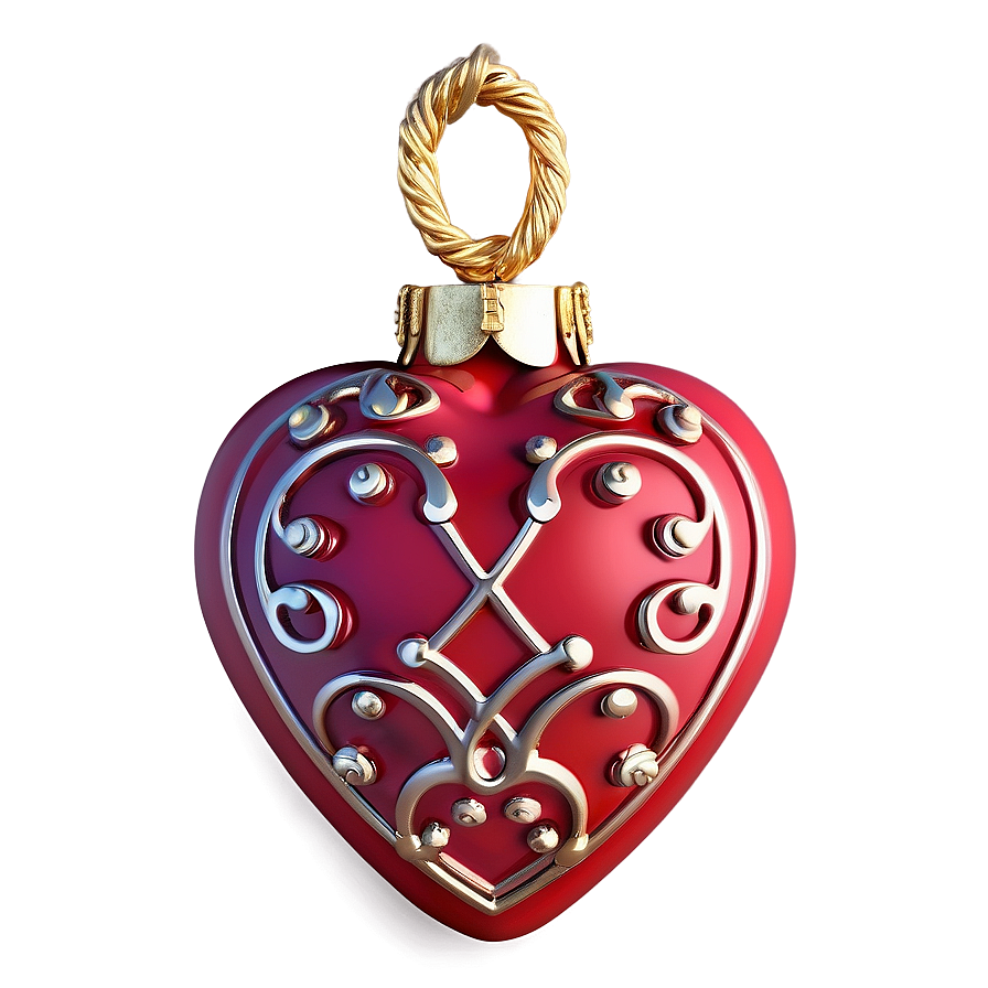 Elegant Heart Ornament Png 06202024