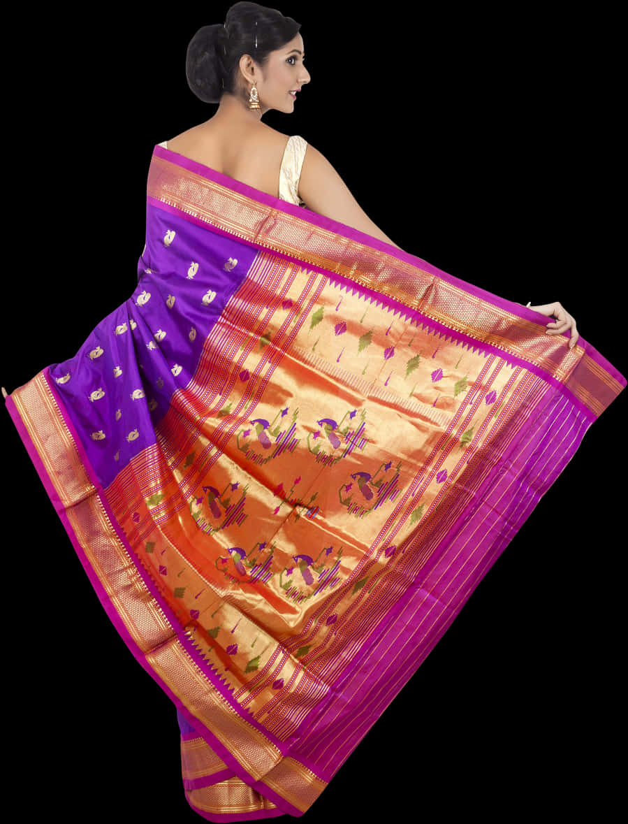 Elegant Indian Womanin Traditional Saree