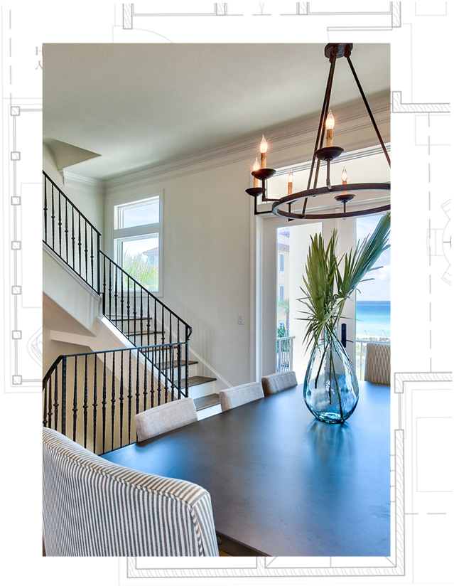 Elegant Interior Staircaseand Dining Area