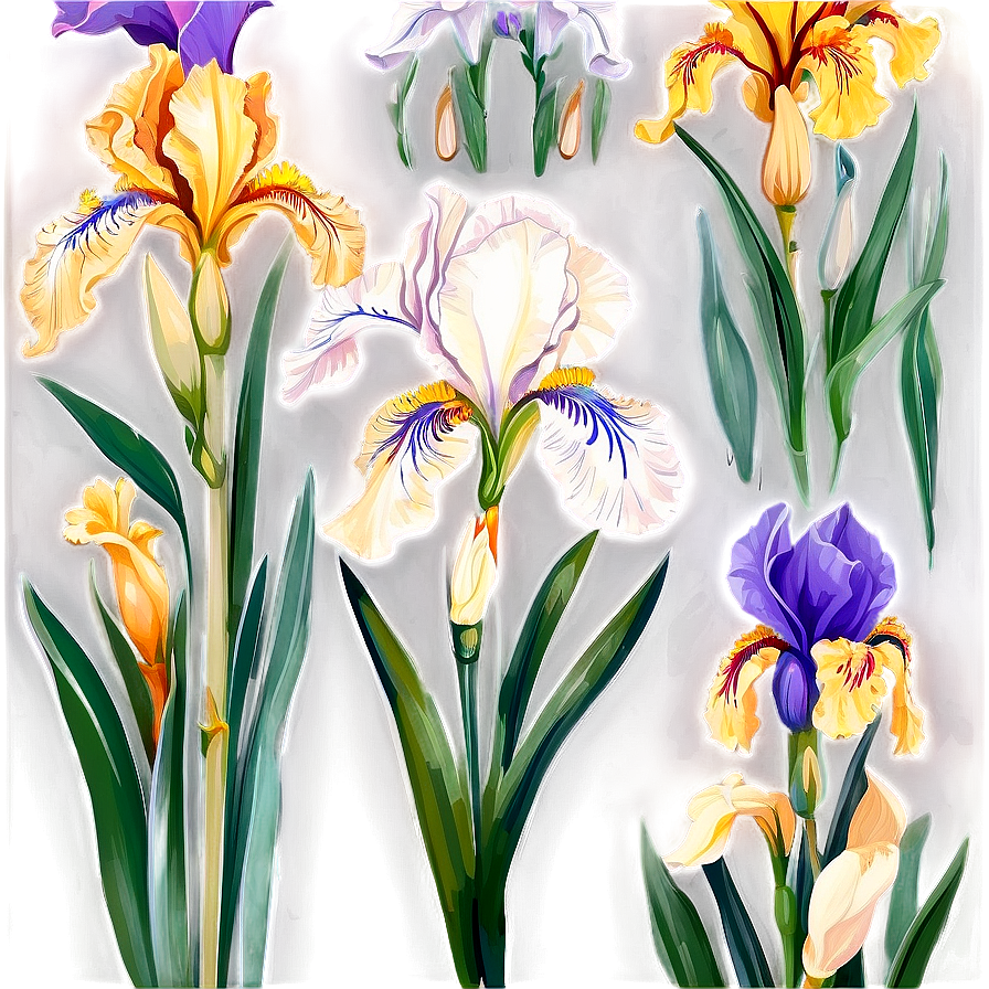 Elegant Iris Bouquet Png 06122024