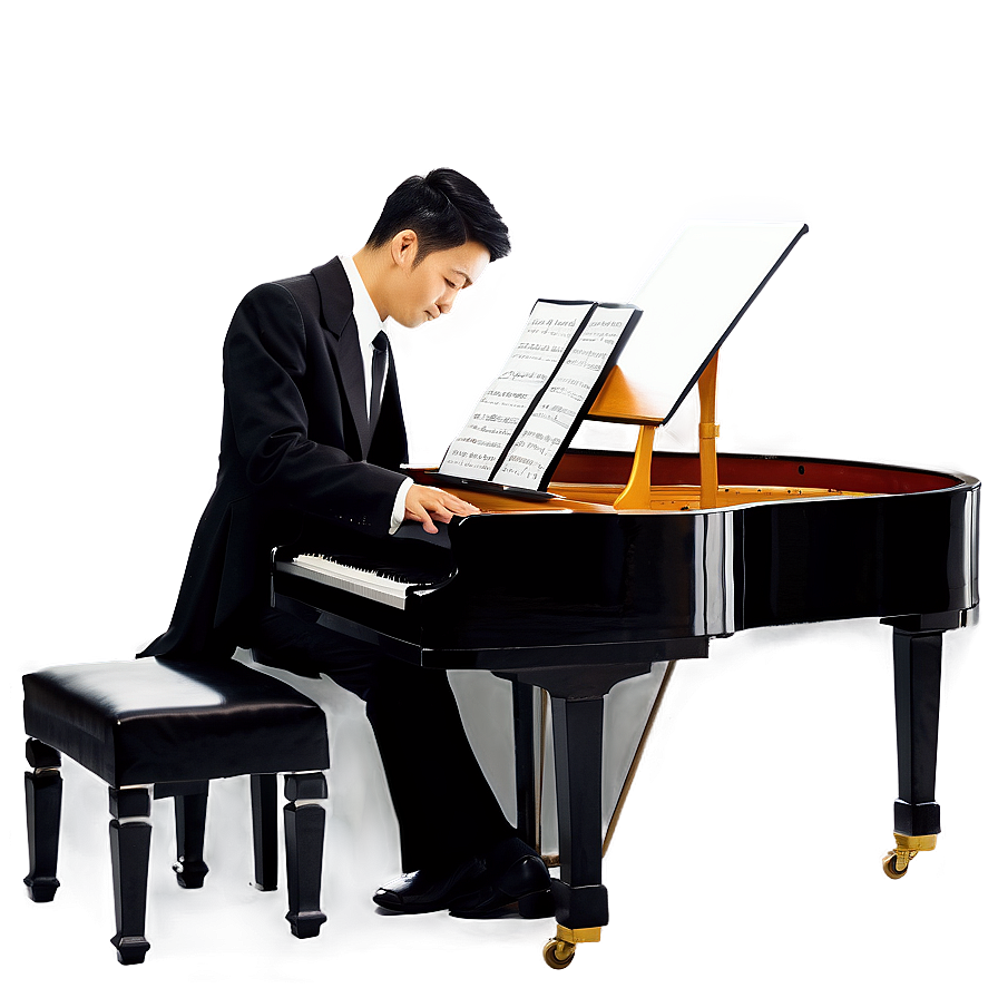 Elegant Jazz Pianist Png 06122024