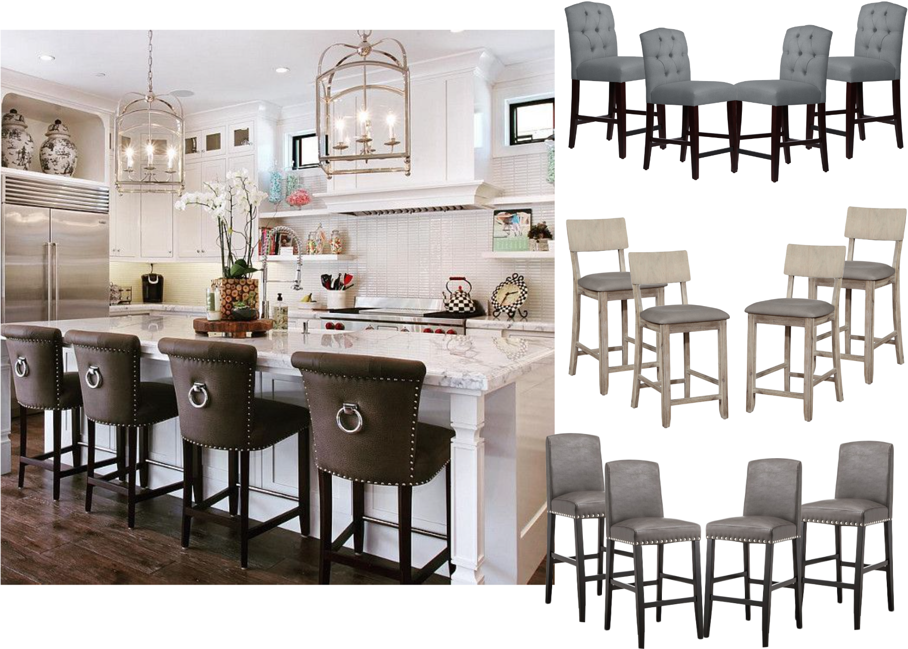 Elegant Kitchen Interiorwith Bar Stools