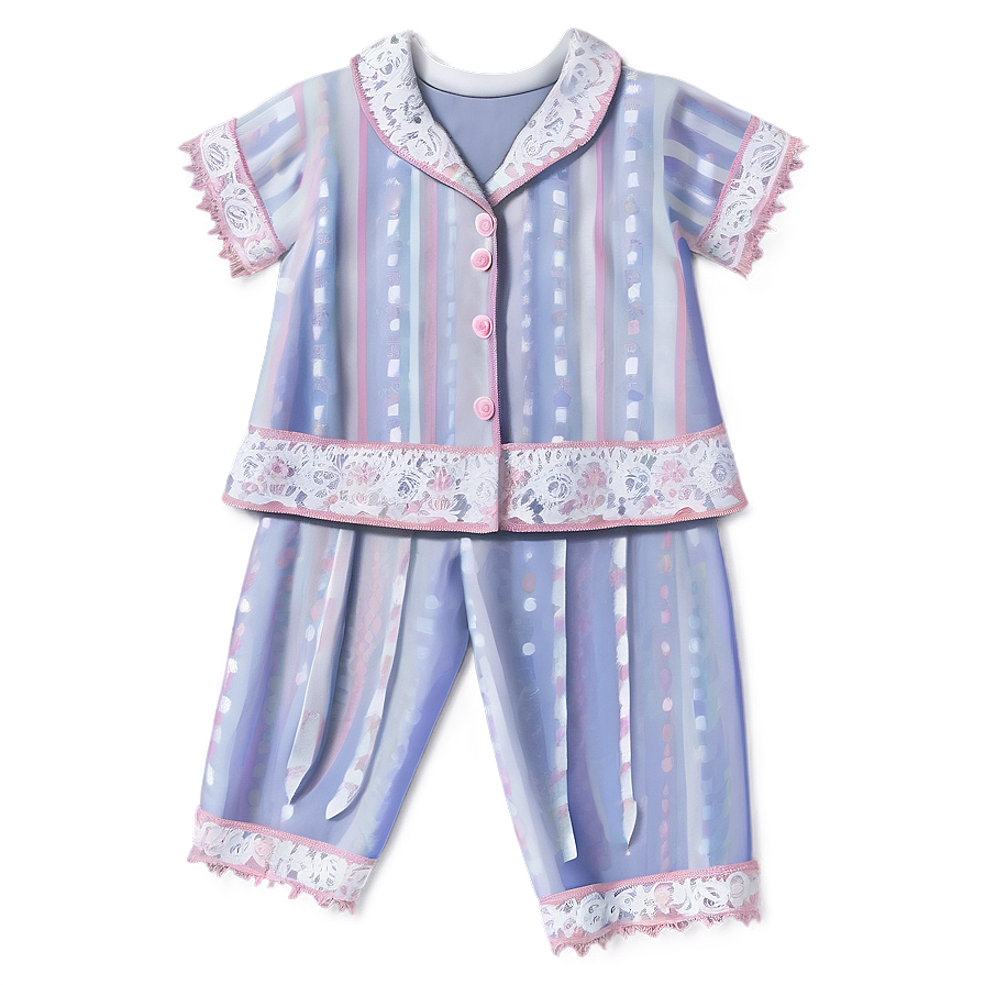 Elegant Lace Trim Pajama Png Bec49