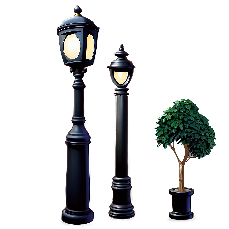 Elegant Lamp Post Light Png Bok96