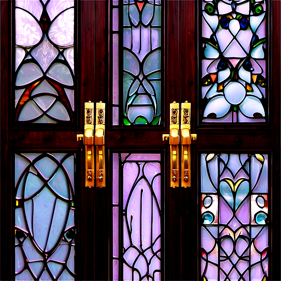 Elegant Leaded Glass Door Png 65