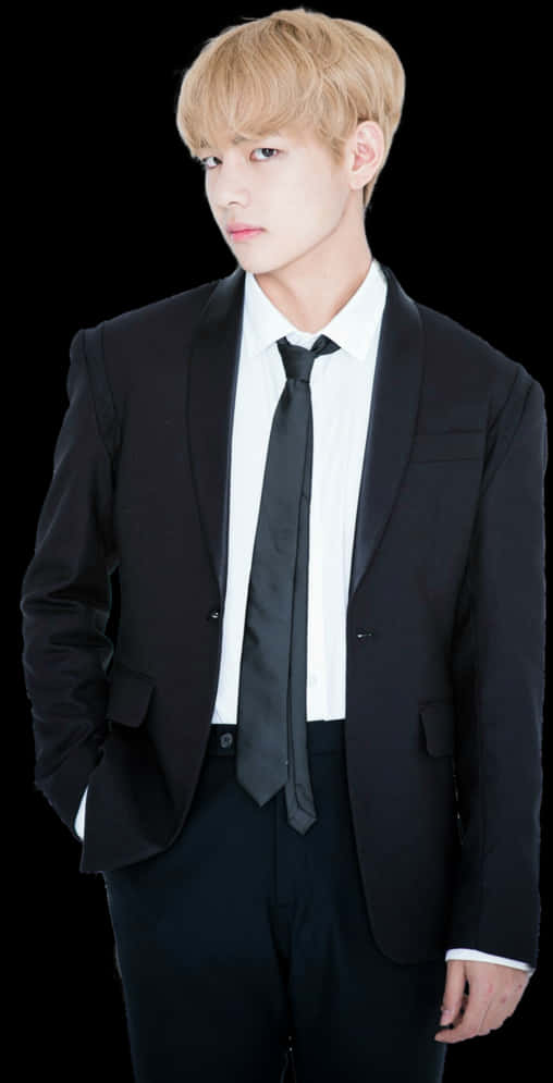 Elegant Manin Black Suit