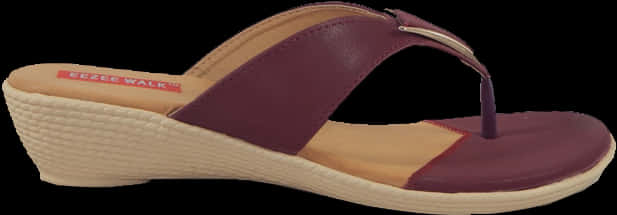 Elegant Maroon Wedge Sandal