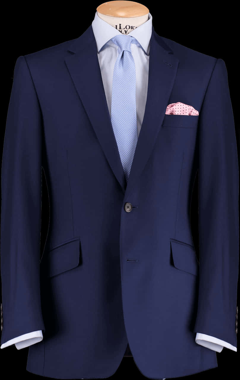 Elegant Navy Blue Suit Display