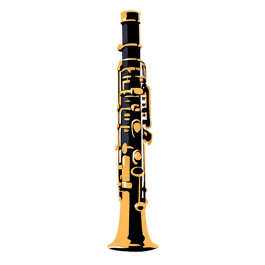 Elegant Oboe Silhouette Png Gih13