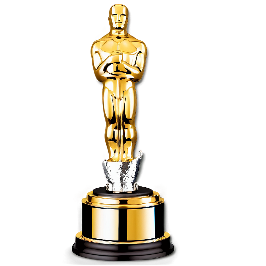 Elegant Oscar Trophy Png 06202024