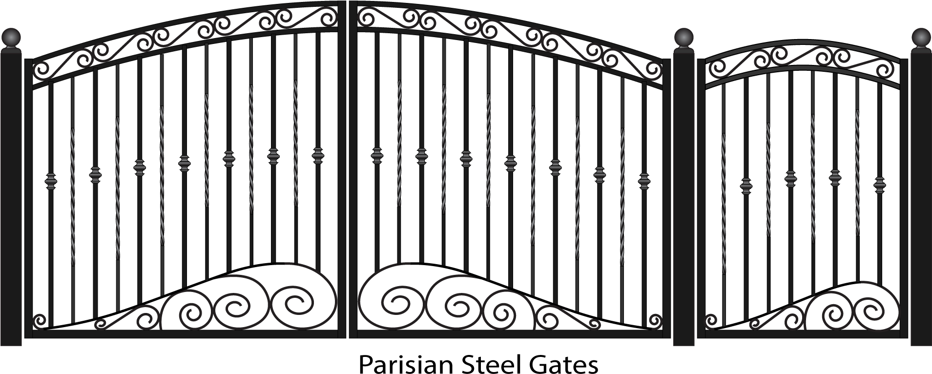 Elegant Parisian Style Steel Gates