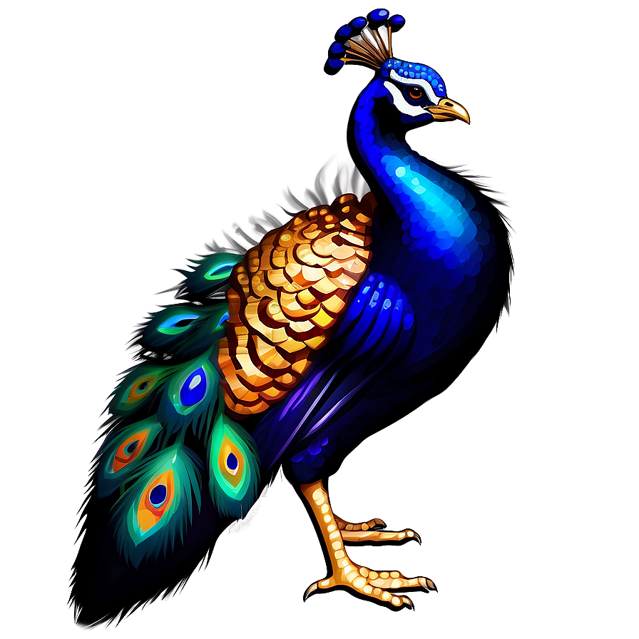 Elegant Peacock Design Png Gru90