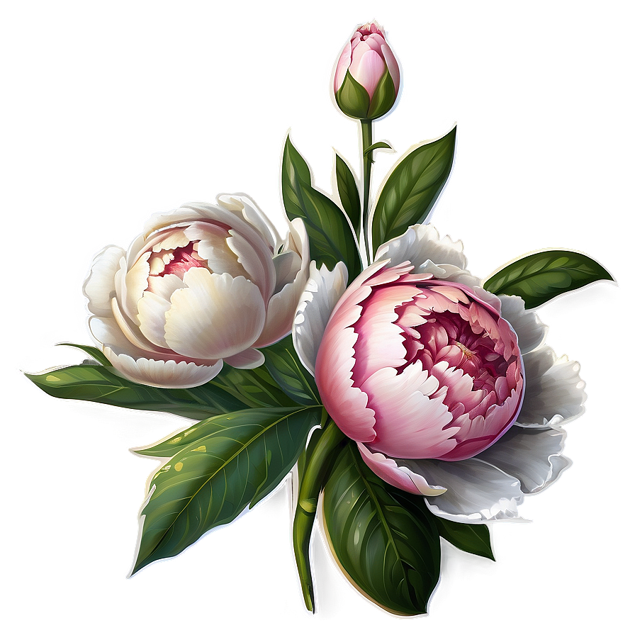 Elegant Peonies Bouquet Png Tvi