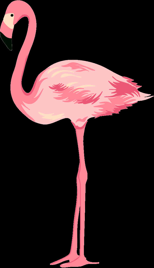 Elegant Pink Flamingo Standing