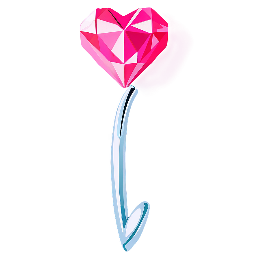 Elegant Pink Heart Diamond Drawing Png Qcl32