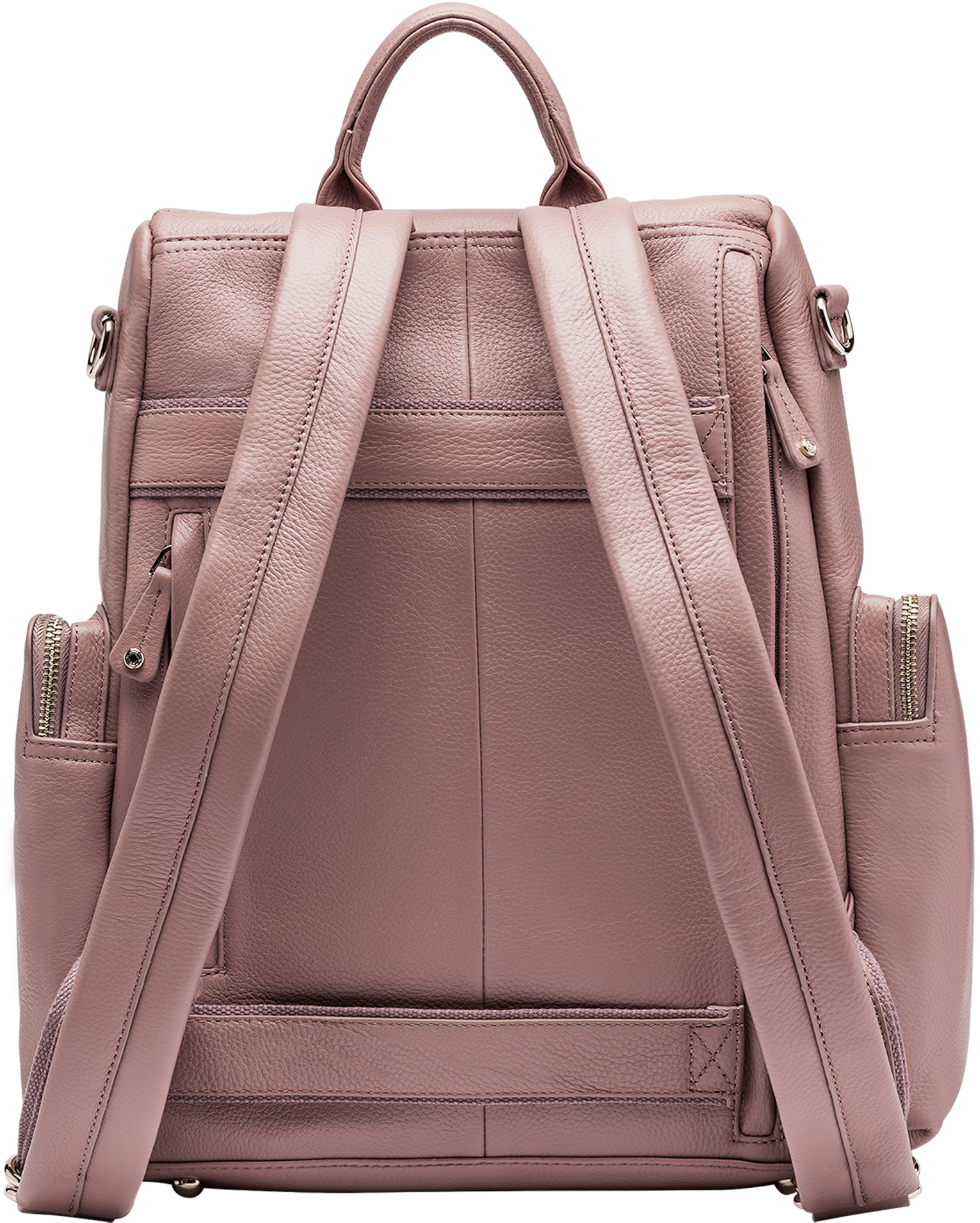 Elegant Pink Leather Backpack