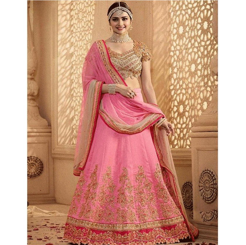 Elegant Pink Lehenga Choli Model