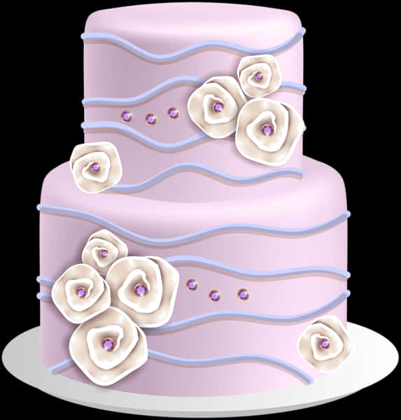 Elegant Pink Rose Cake