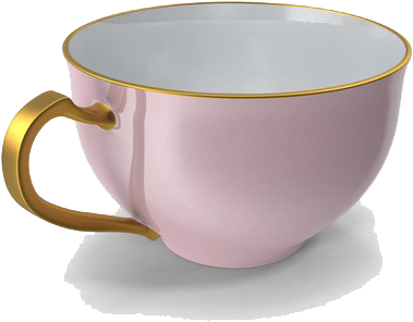 Elegant Pink Tea Cupwith Gold Trim