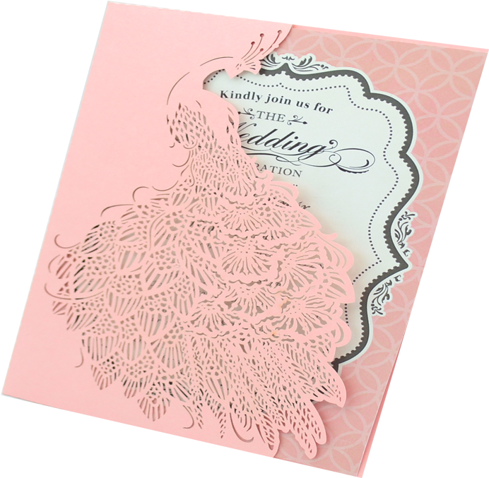 Elegant Pink Wedding Invitation