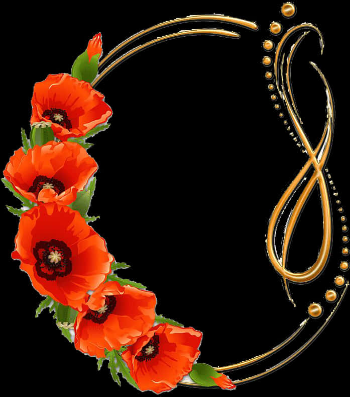 Elegant Poppy Floral Frame