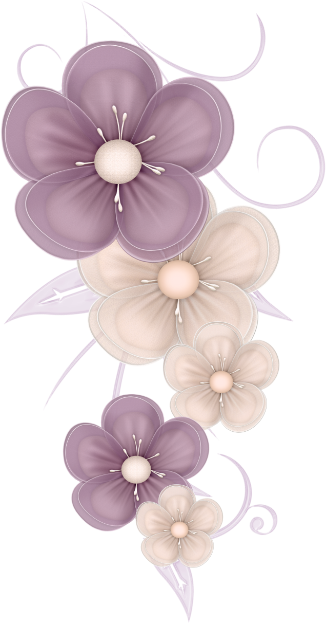 Elegant_ Purple_and_ Cream_ Flowers_ Artwork