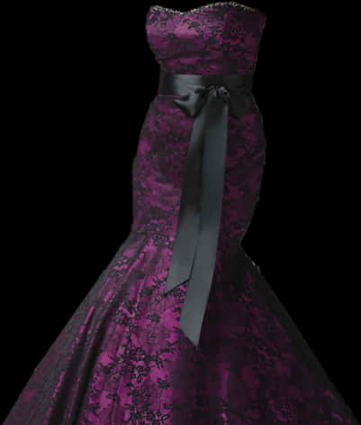 Elegant Purple Lace Evening Gown