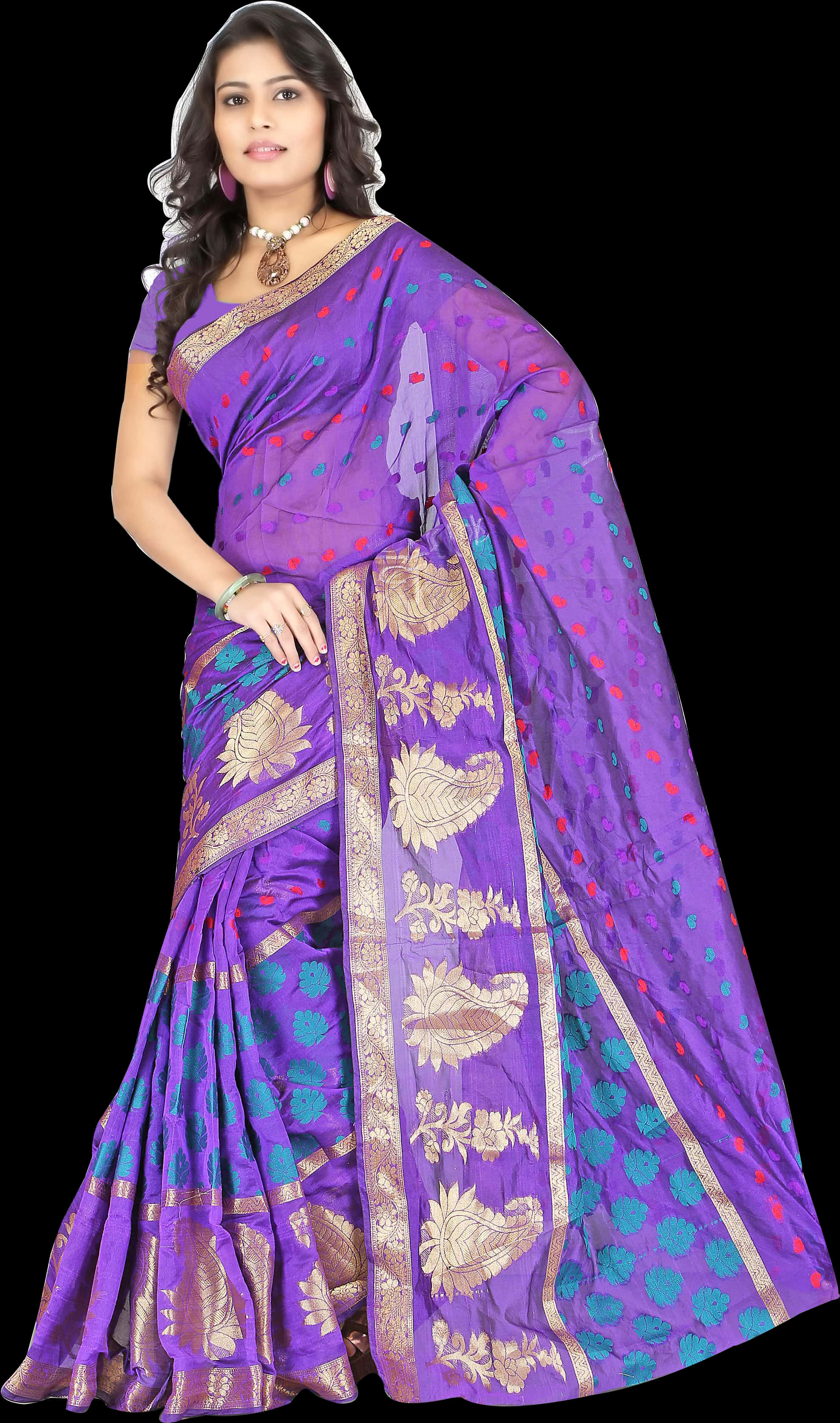 Elegant Purple Saree Model