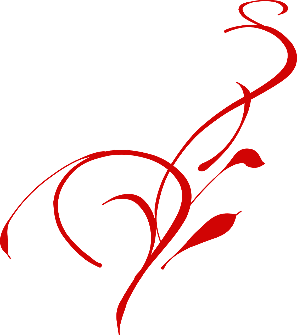 Elegant Red Flourish Graphic