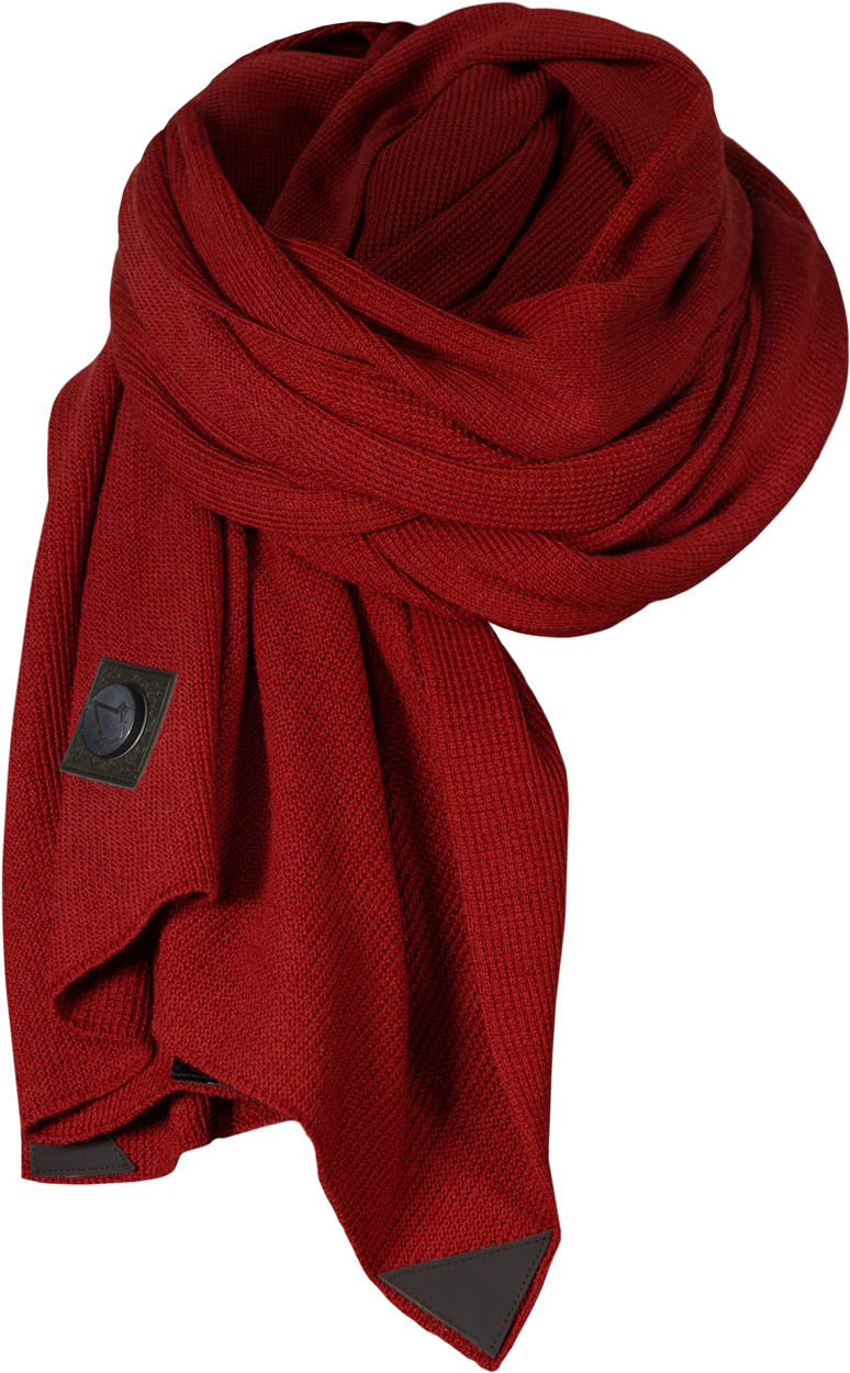 Elegant Red Knitted Scarf