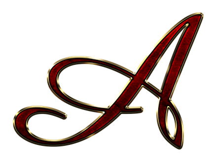 Elegant Red Metallic Letter A