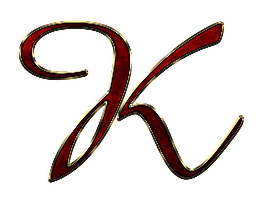 Elegant Red Metallic Letter K