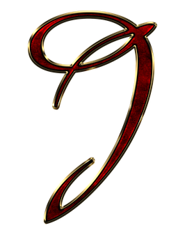 Elegant Red Metallic Letter P