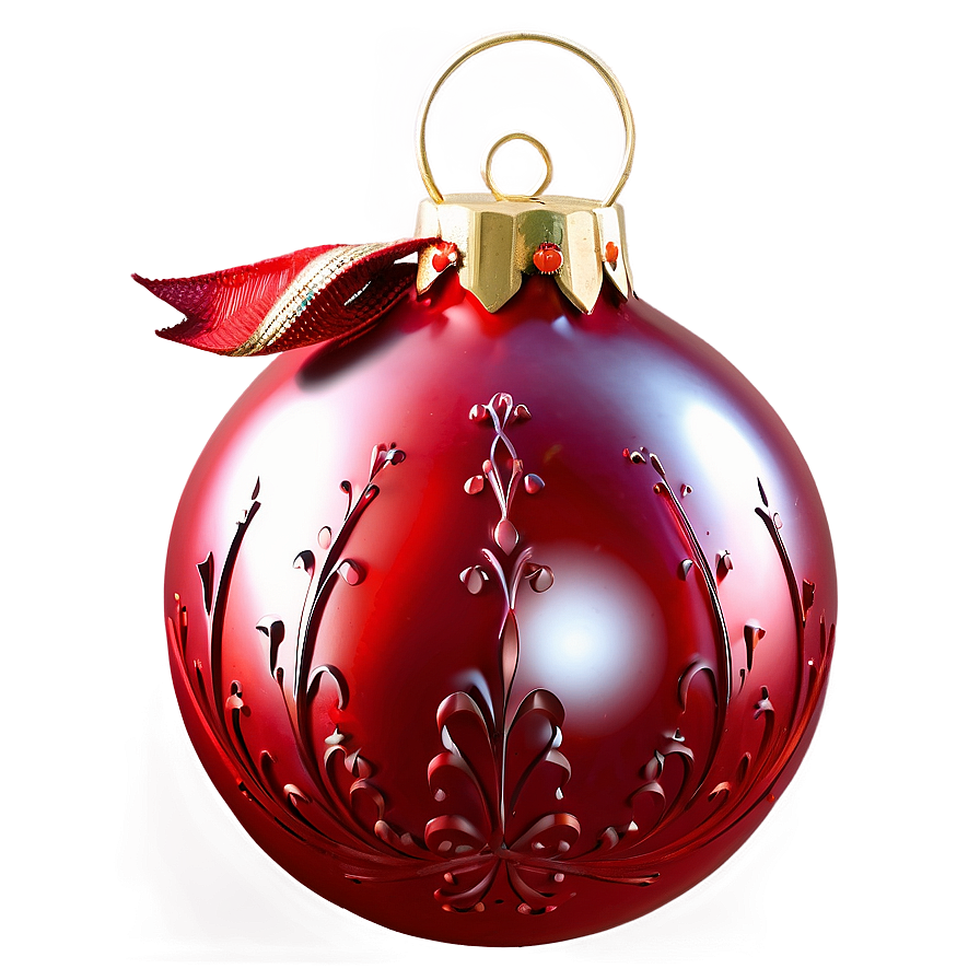 Elegant Red Ornament Png Opw81